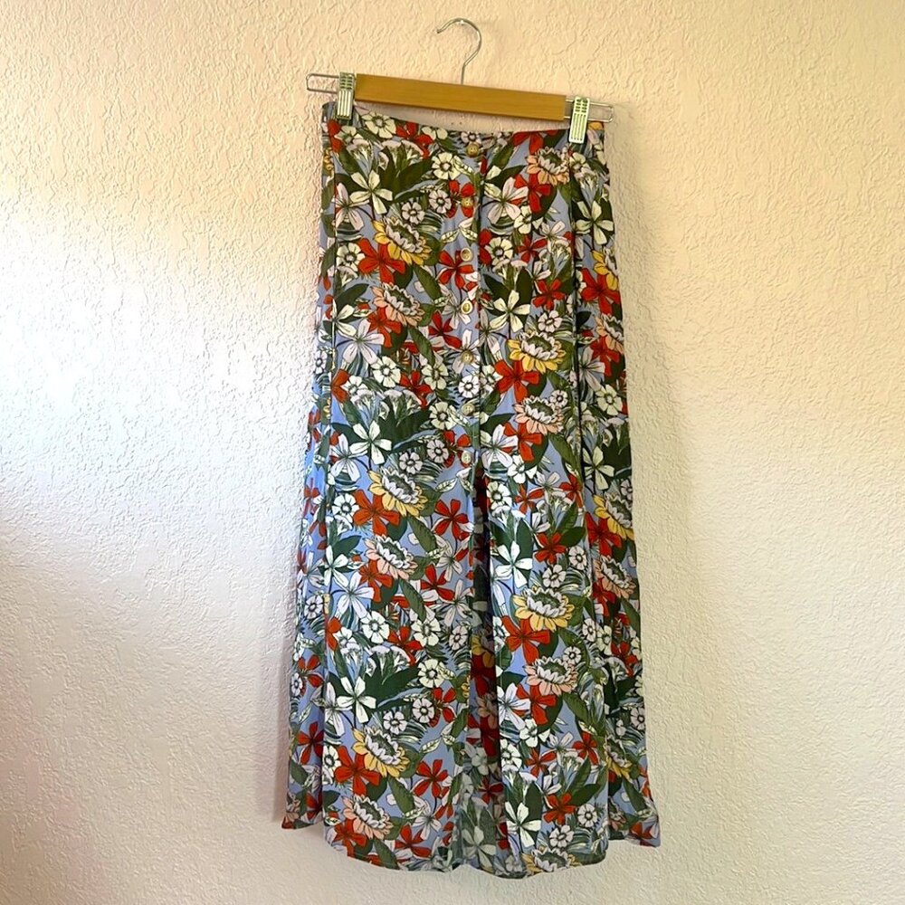Urban Outfitters button down floral midi skirt XS
